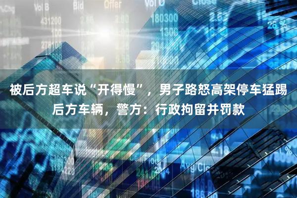被后方超车说“开得慢”，男子路怒高架停车猛踢后方车辆，警方：行政拘留并罚款